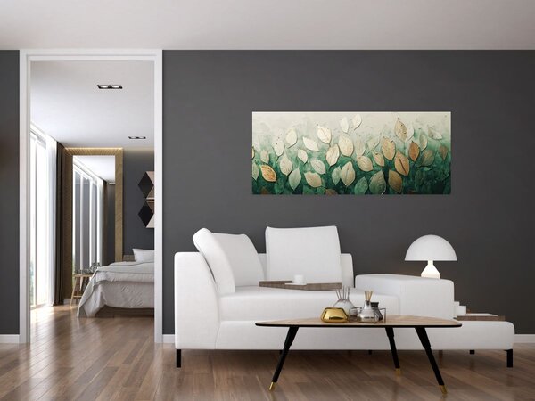 Kép - Arany-zöld levelek (120x50 cm)