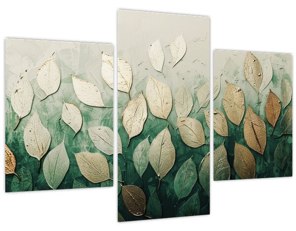 Kép - Arany-zöld levelek (90x60 cm)