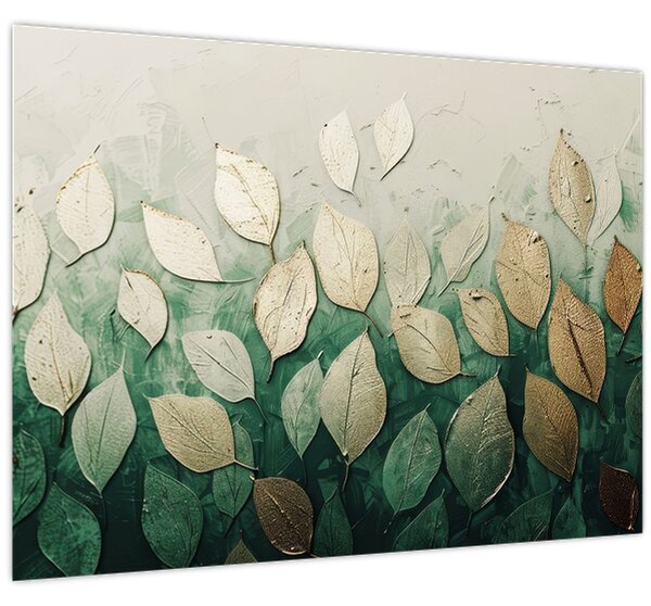 Kép - Arany-zöld levelek (70x50 cm)