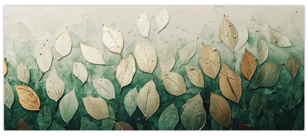 Kép - Arany-zöld levelek (120x50 cm)
