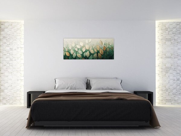 Kép - Arany-zöld levelek (120x50 cm)
