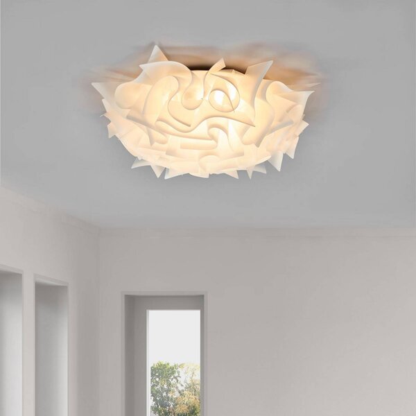 Slamp Veli - format. lámpa, Ø 53cm, opál, dimmelhető, Fehér / opál, Nappali / Étkező, Műanyag, Dizájn