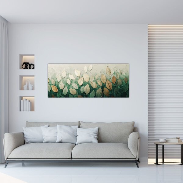 Kép - Arany-zöld levelek (120x50 cm)