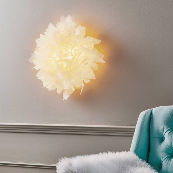 Slamp Veli Foliage Medium fali világítás, Ø 54 cm, dimmelhető, Fehér / opál, Nappali / Étkező, Műanyag, Dizájn