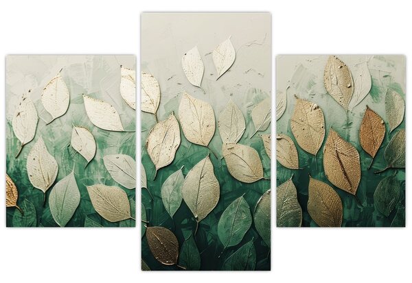Kép - Arany-zöld levelek (90x60 cm)