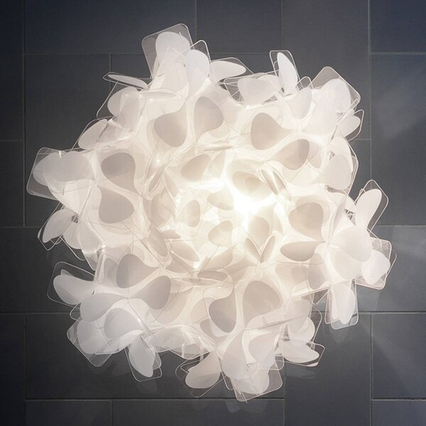 Slamp Clizia Mama Non fali lámpa fehér Ø53cm, dimmelhető, Fehér / opál, Nappali / Étkező, Műanyag, Dizájn
