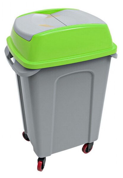 Hippo Billenős Szelektív hulladékgyűjtő szemetes,műanyag, zöld, 70L