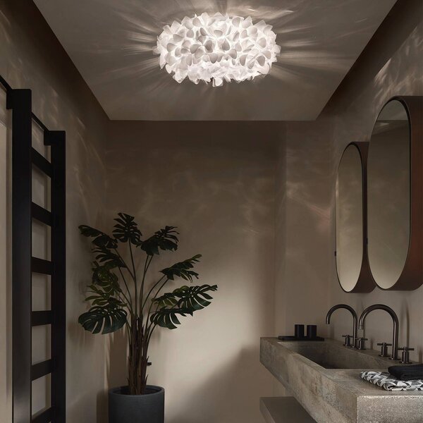 Slamp Clizia Mama Non fali lámpa fehér Ø53cm, dimmelhető, Fehér / opál, Nappali / Étkező, Műanyag, Dizájn