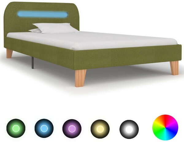VidaXL LED-es Ágykeret - Zöld - 90x200 cm