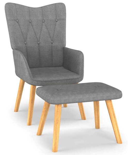 VidaXL sötétszürke szövet pihenőfotel lábtartóval