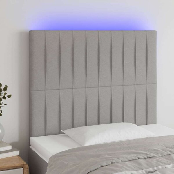 VidaXL világosszürke szövet LED-es fejtámla 100x5x118/128 cm