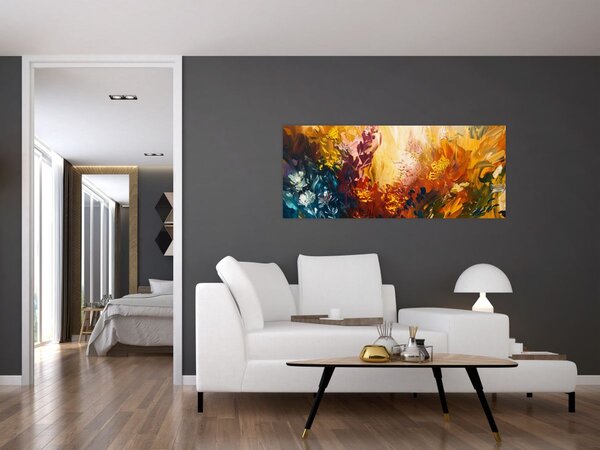 Kép - Absztrakt festmény a virágokról (120x50 cm)