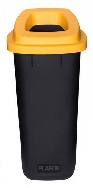 Plafor Sort szelektív hulladékgyűjtő, szemetes 90L fekete/sárga