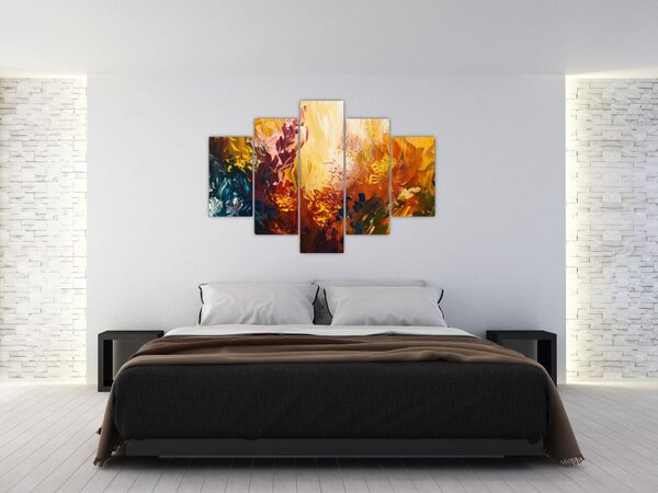 Kép - Absztrakt festmény a virágokról (150x105 cm)