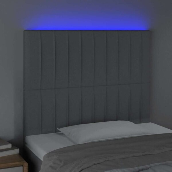 VidaXL világosszürke szövet LED-es fejtámla 100x5x118/128 cm