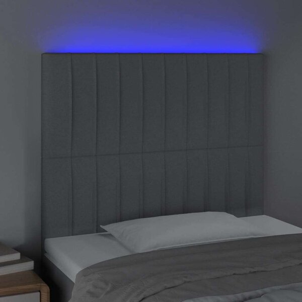 VidaXL világosszürke szövet LED-es fejtámla 100x5x118/128 cm
