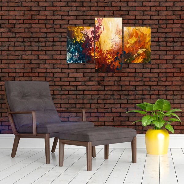 Kép - Absztrakt festmény a virágokról (90x60 cm)