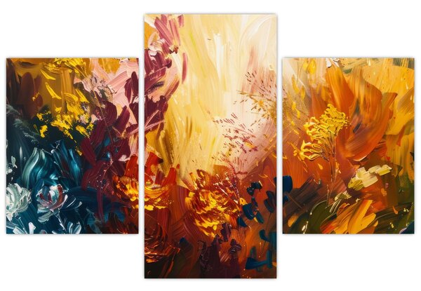 Kép - Absztrakt festmény a virágokról (90x60 cm)