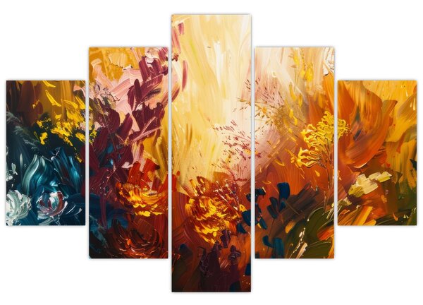 Kép - Absztrakt festmény a virágokról (150x105 cm)