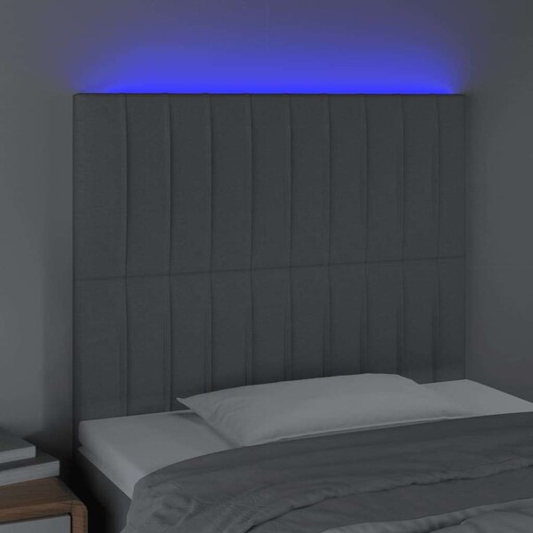 VidaXL világosszürke szövet LED-es fejtámla 100x5x118/128 cm