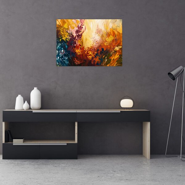 Kép - Absztrakt festmény a virágokról (70x50 cm)