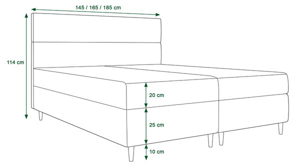 Franciaágy Boxspring 140 cm Flu (világos bézs) (matraccal és tárolóhellyel)