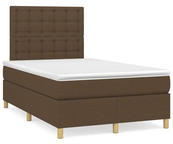 VidaXL sötétbarna szövet rugós ágy matraccal 120 x 200 cm