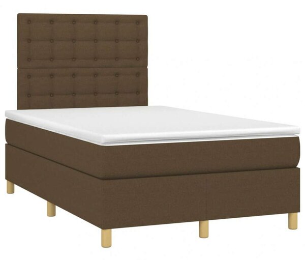 VidaXL sötétbarna szövet rugós ágy matraccal 120 x 200 cm