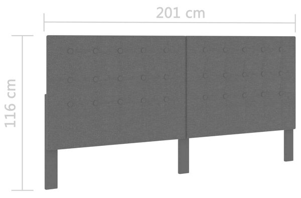 VidaXL sötétszürke szövet steppelt fejvég 200 x 200 cm