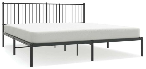 VidaXL fekete fém ágykeret fejtámlával 183 x 213 cm