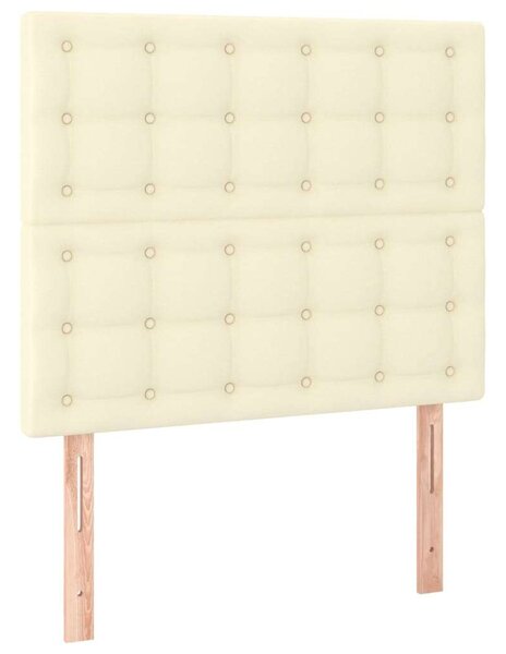 VidaXL krémszínű műbőr rugós ágy matraccal 90 x 200 cm
