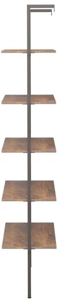 5 Polcos Létrapolc - Fa és Fém - 64x35x185 cm
