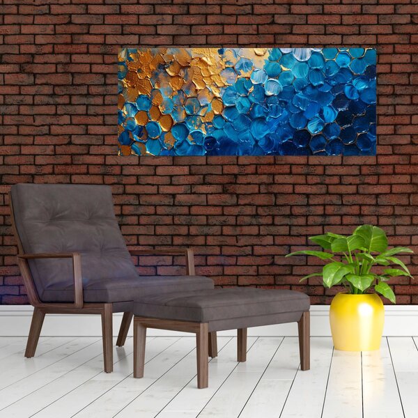 Kép - Kék-arany festmény (120x50 cm)
