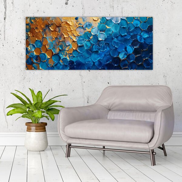 Kép - Kék-arany festmény (120x50 cm)