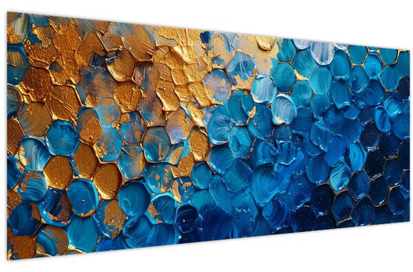 Kép - Kék-arany festmény (120x50 cm)
