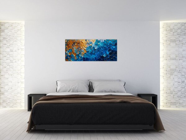 Kép - Kék-arany festmény (120x50 cm)