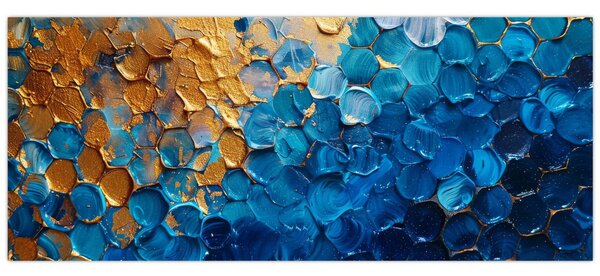 Kép - Kék-arany festmény (120x50 cm)