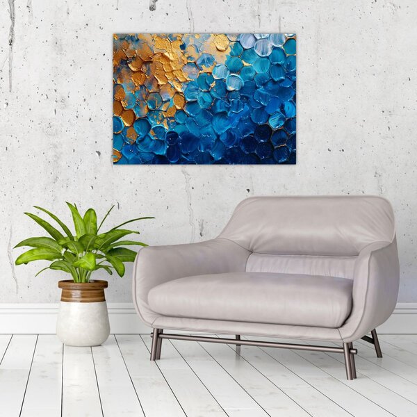 Kép - Kék-arany festmény (70x50 cm)