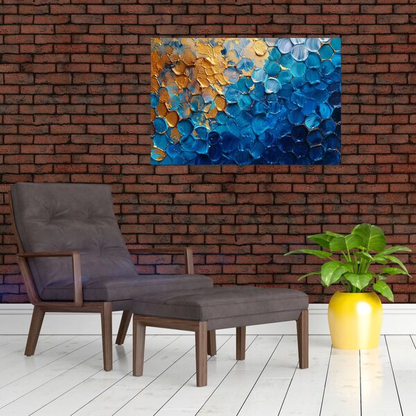 Kép - Kék-arany festmény (90x60 cm)