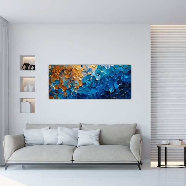Kép - Kék-arany festmény (120x50 cm)