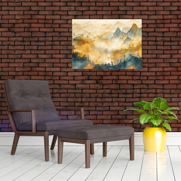 Kép - Hegyek, akvarell (70x50 cm)