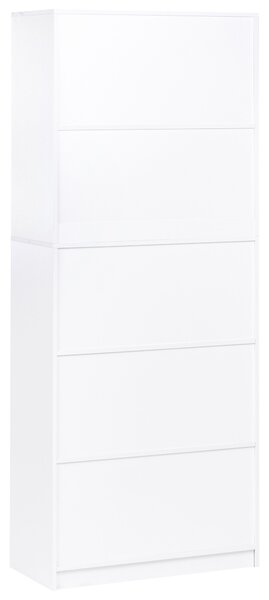 Ötszintes könyvespolc ZEHNA 197 cm Fehér