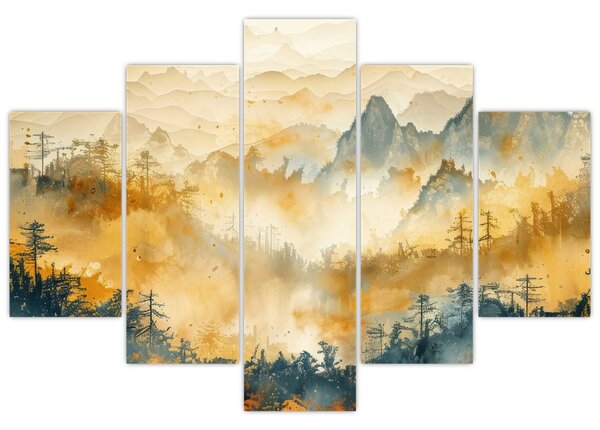 Kép - Hegyek, akvarell (150x105 cm)