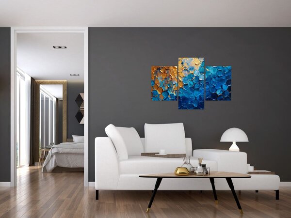 Kép - Kék-arany festmény (90x60 cm)