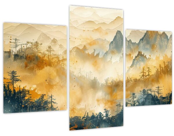 Kép - Hegyek, akvarell (90x60 cm)
