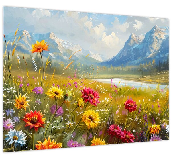 Kép - Festett táj (70x50 cm)