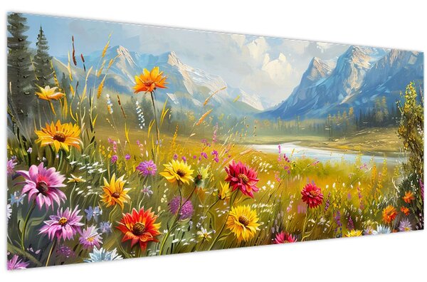 Kép - Festett táj (120x50 cm)