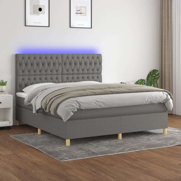 VidaXL LED-es Ágy Matraccal - 160x200 cm