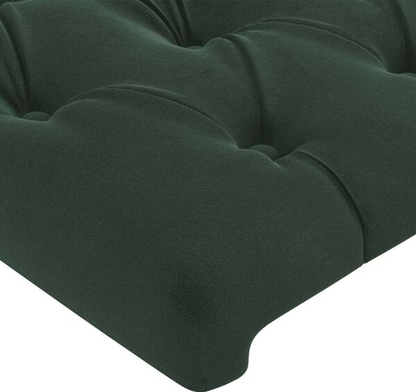 VidaXL sötétzöld bársony LED-es fejtámla 83x16x118/128 cm