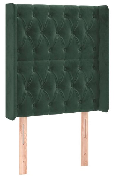 VidaXL sötétzöld bársony LED-es fejtámla 83x16x118/128 cm